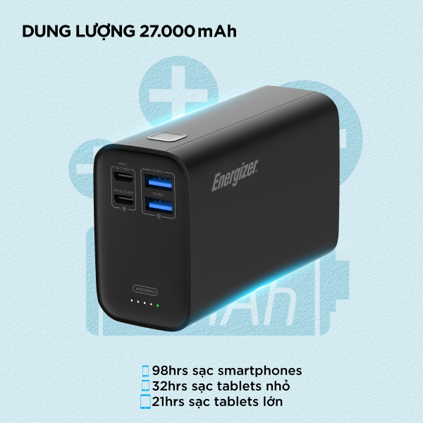 XP27001PDBK - Pin sạc dự phòng Energizer PD65W 27.000 mAh 3.7V Li-Polymer - XP27001PD - 11