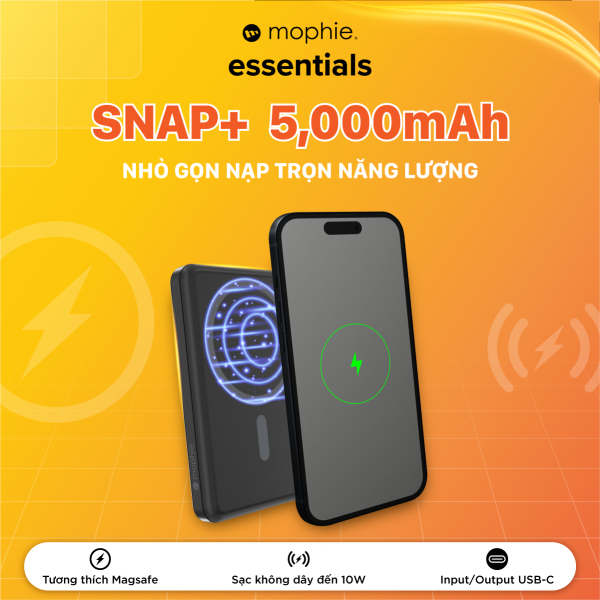 401112180 - Pin sạc dự phòng Mophie Essentials Snap+ 5.000 mAh - 20