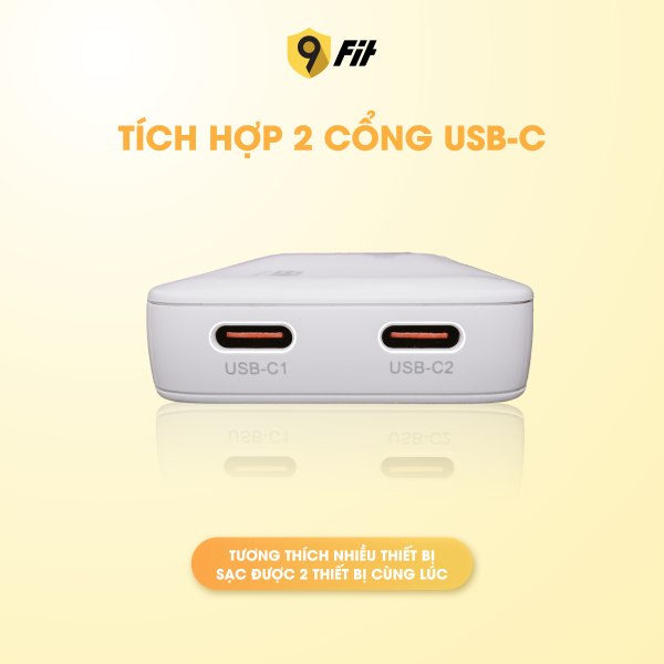9A452CO6B - Cốc sạc nhanh 2 cổng 9Fit 45W PD 2C GaN - 6