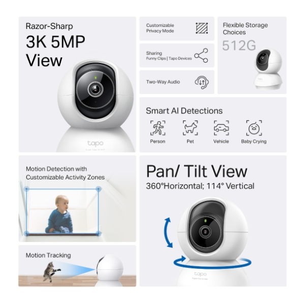 IPC-C230 - Camera IP Wifi TP-Link Tapo C230 360 độ 5MP - 9
