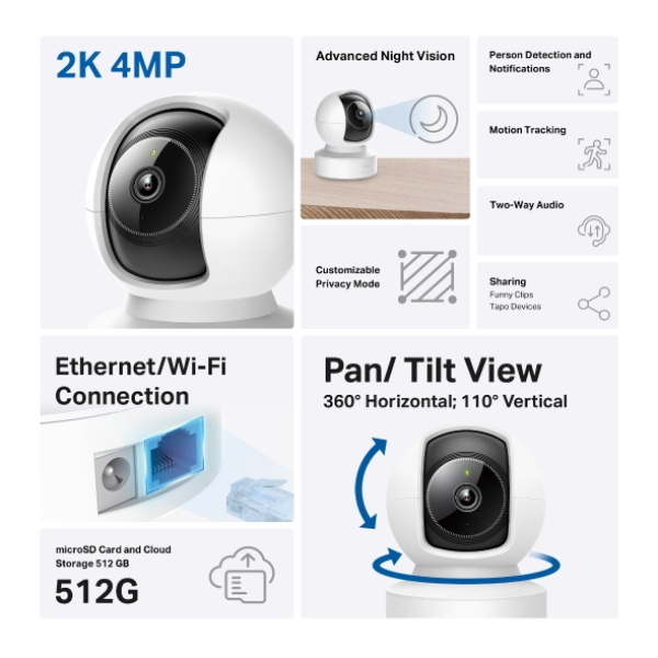 IPC-C222 - Camera IP Wifi TP-Link Tapo C222 360 độ 4MP - 8