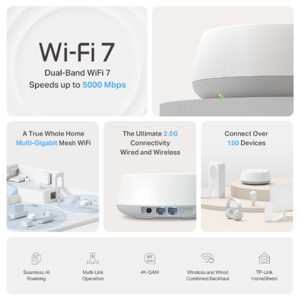 DECOBE252P - Hệ thống Mesh Wifi 7 BE5000 TP-Link Deco BE25 (2 Pack) - 3