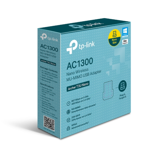 T3UNANO - Đầu chuyển đổi USB Wifi băng tần kép TP-Link T3U Nano AC1300 - 4