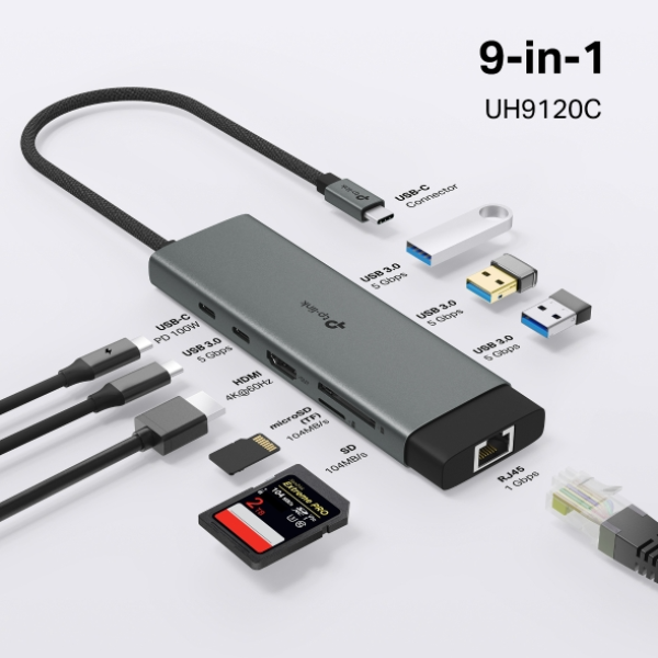 UH9120C - Hub chuyển đổi Type-C TP-Link 9 in 1 - 4