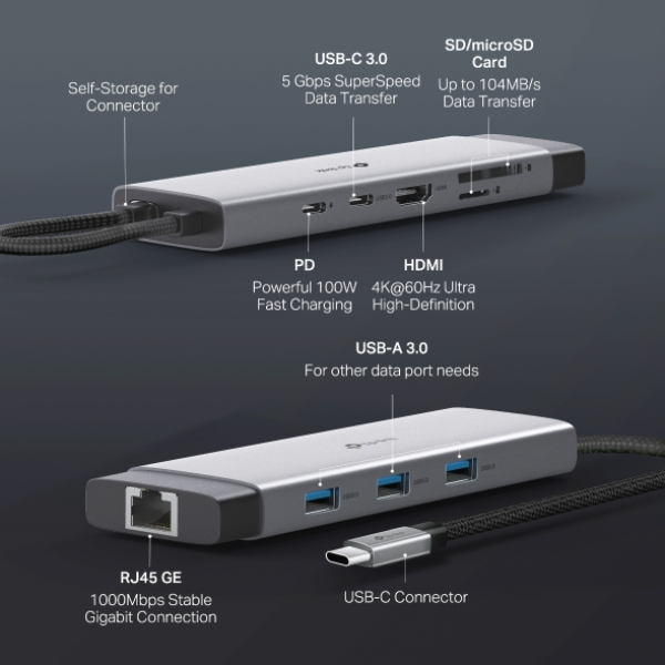 UH9120C - Hub chuyển đổi Type-C TP-Link 9 in 1 - 5