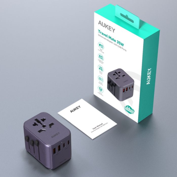 PA-TA07A-BLU - Sạc đa năng Aukey PD35W nhiều cổng Travel Mate PA-TA07A - 7