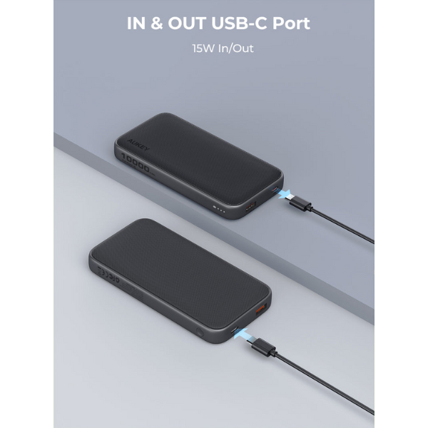 PB-Y46-GRA - Pin sạc dự phòng Aukey 10.000 mAh 15W Spark Go PB-Y46 - 5
