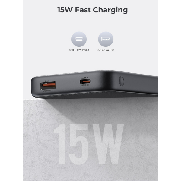 PB-Y46-GRA - Pin sạc dự phòng Aukey 10.000 mAh 15W Spark Go PB-Y46 - 6