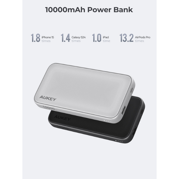 PB-Y46-GRA - Pin sạc dự phòng Aukey 10.000 mAh 15W Spark Go PB-Y46 - 8