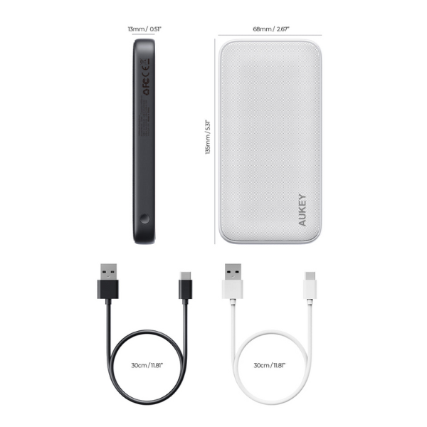 PB-Y46-GRA - Pin sạc dự phòng Aukey 10.000 mAh 15W Spark Go PB-Y46 - 9