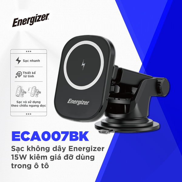 ECA007BK - Đế sạc không dây Energizer 15W kiêm giá đỡ dùng trong ô tô - ECA007BK - 4
