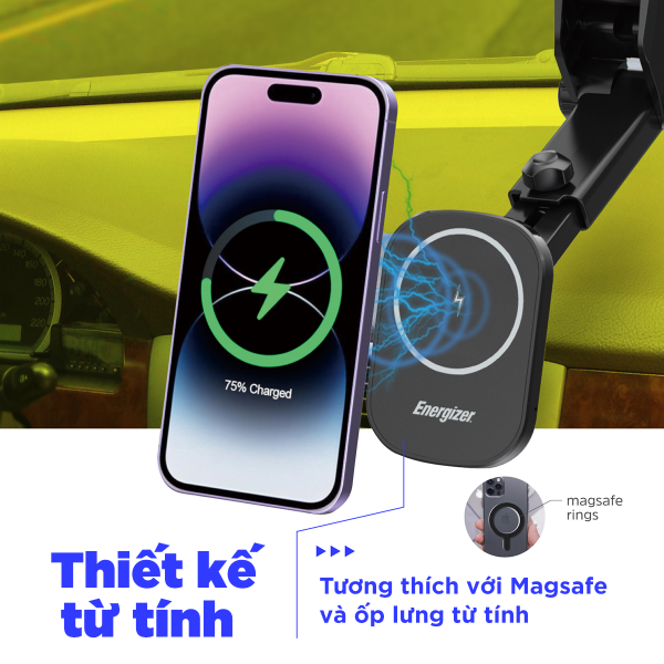 ECA007BK - Đế sạc không dây Energizer 15W kiêm giá đỡ dùng trong ô tô - ECA007BK - 6