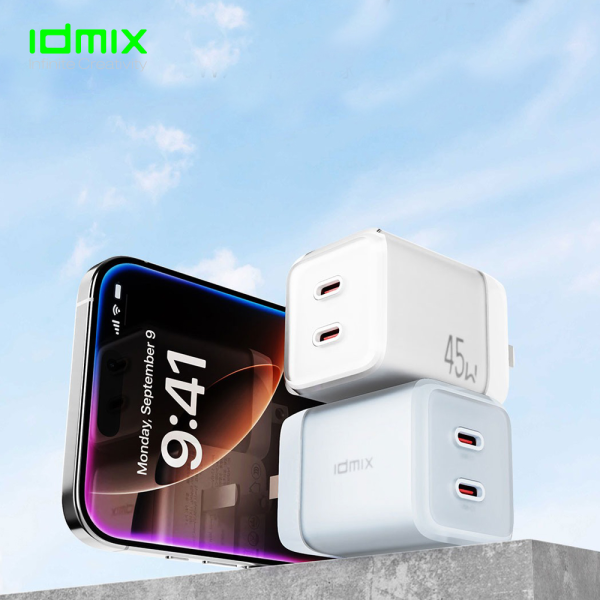 ID5500 - Cốc sạc nhanh IDMIX 45W 2 cổng Type-C P45Pro II - 2