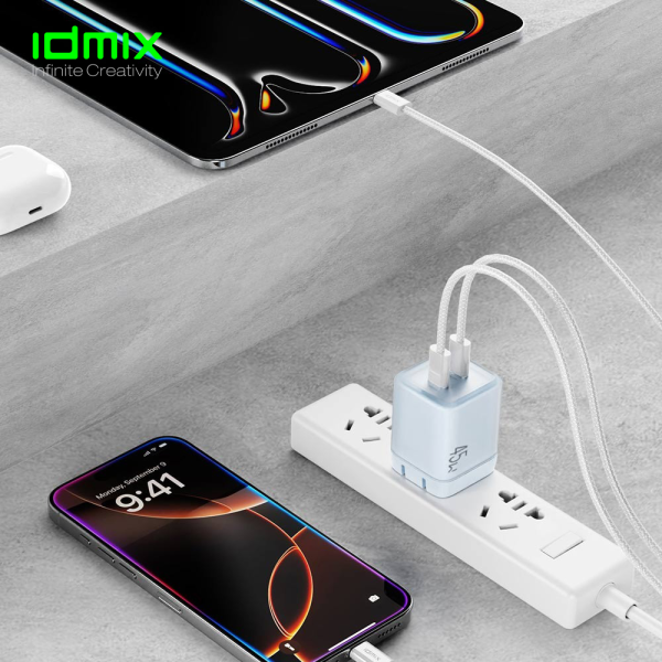 ID5500 - Cốc sạc nhanh IDMIX 45W 2 cổng Type-C P45Pro II - 6