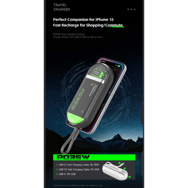 ID9952 - Pin dự phòng sạc nhanh IDMIX 10.000 mAh PD 35W Power Crystal P15 SE - 6