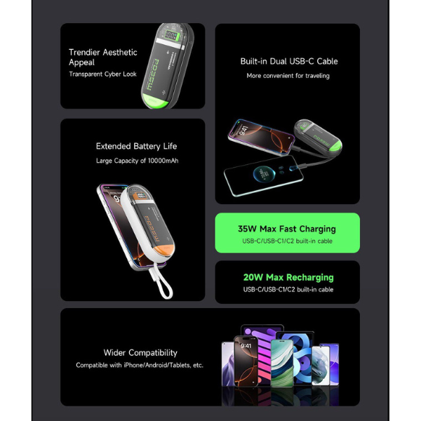 ID9952 - Pin dự phòng sạc nhanh IDMIX 10.000 mAh PD 35W Power Crystal P15 SE - 8