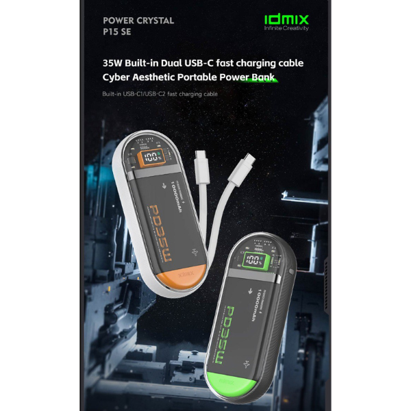 ID9952 - Pin dự phòng sạc nhanh IDMIX 10.000 mAh PD 35W Power Crystal P15 SE - 9