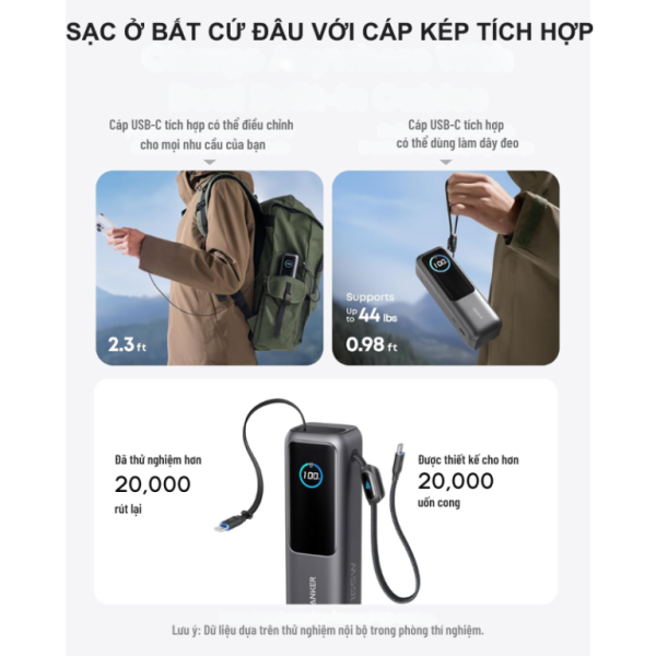 A1695H41 - Pin dự phòng sạc nhanh Anker 25.000 mAh 165W tích hợp cáp rút gọn A1695 - 8