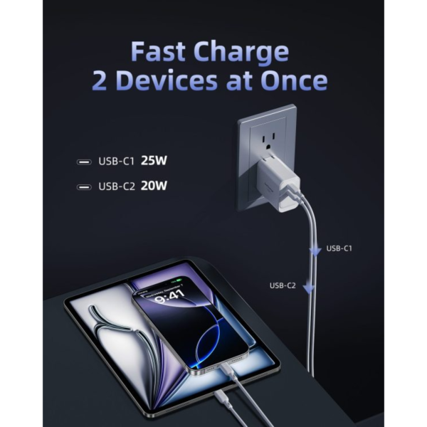IC45-2CWHT-US - Cốc sạc nhanh Innostyle 45W GoCharge 2-Port Charger - 4