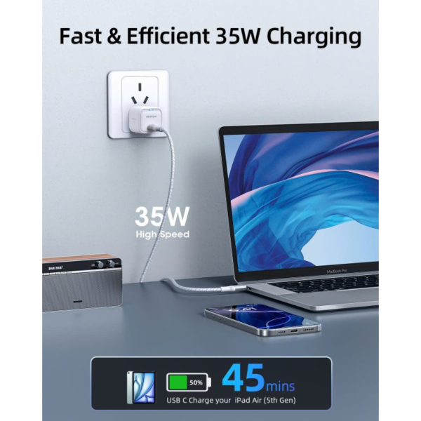 IC35-CWHT - Cốc sạc nhanh Innostyle 35W PD GoCharge Dual Type-C Charger - 6