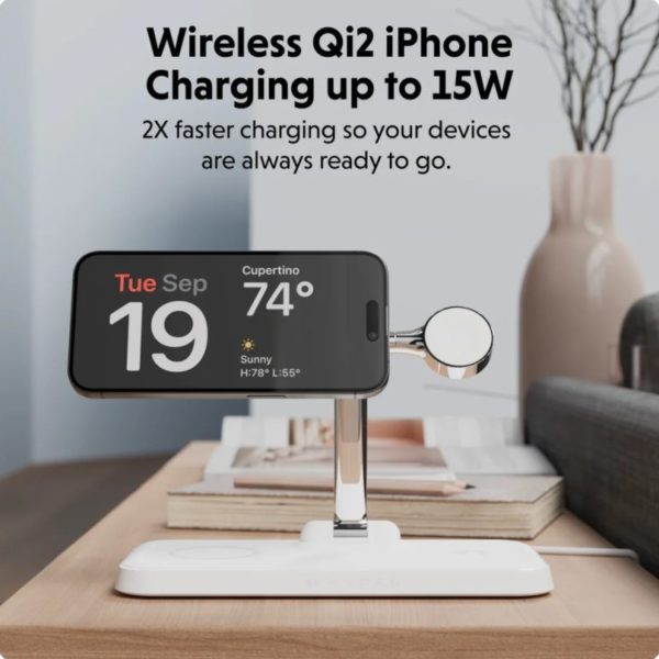 HJ3004WHGL - Đế sạc không dây Hyperjuice Qi2 4in1 Magnetic Charging Stand - 5