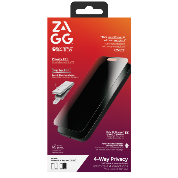 200118666 - Cường lực chống nhìn trộm iPhone 17 Pro Max ZAGG InvisibleShield XTR - 7