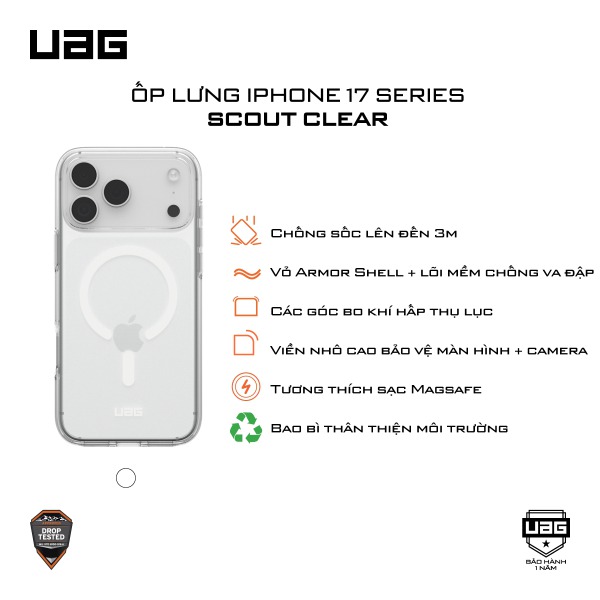 114559114341 - Ốp lưng Magsafe iPhone 17 UAG Scout Clear - 12