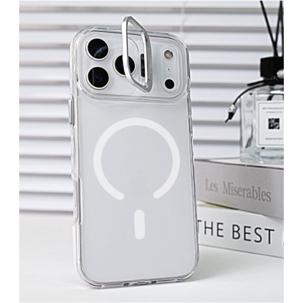 Ốp lưng Magsafe iPhone 17 Pro Max Mipow Tempered Glass StandX Transparent-SXC17D-CR-5