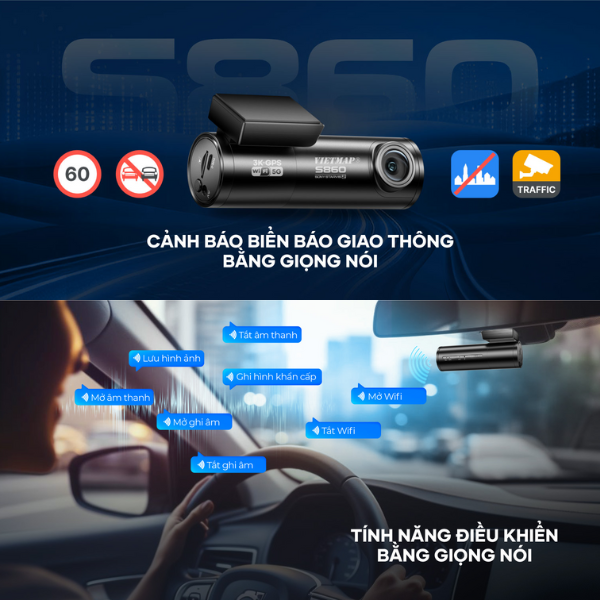 S860 - Camera hành trình Vietmap cảnh báo giao thông S860 - 8