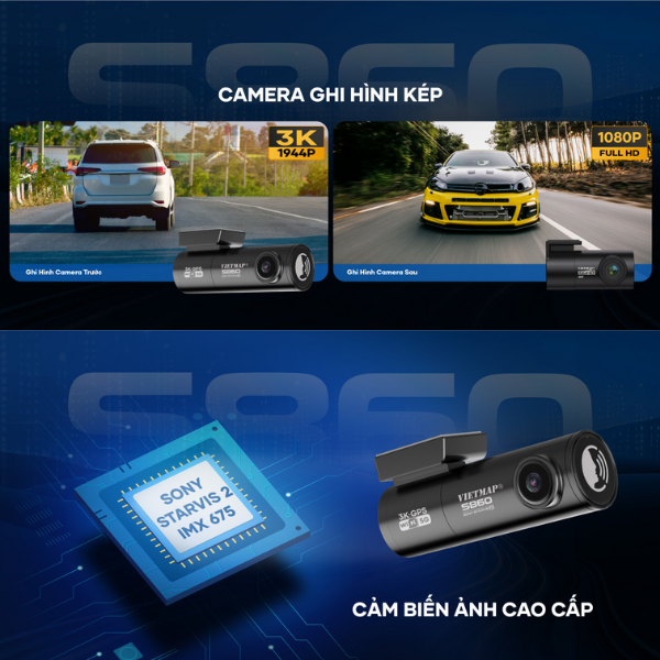 S860 - Camera hành trình Vietmap cảnh báo giao thông S860 - 9