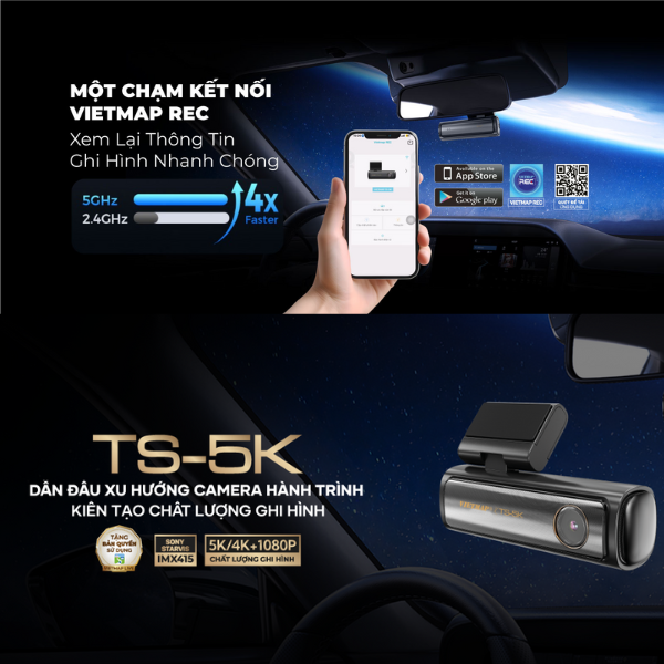 TS-5K - Camera hành trình Vietmap cảnh báo giao thông TS-5K - 6