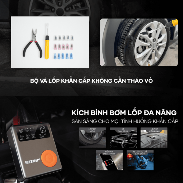 DK-MF139-8000MA - Bơm lốp điện tử thông minh Vietmap MF 139 8000 mAh (4 in 1) - 5