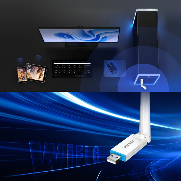 U2V5 - Đầu chuyển đổi USB Wifi 6 AX300 Tenda U2 V5 - 7