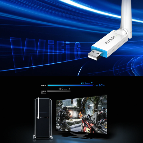 U2V5 - Đầu chuyển đổi USB Wifi 6 AX300 Tenda U2 V5 - 9