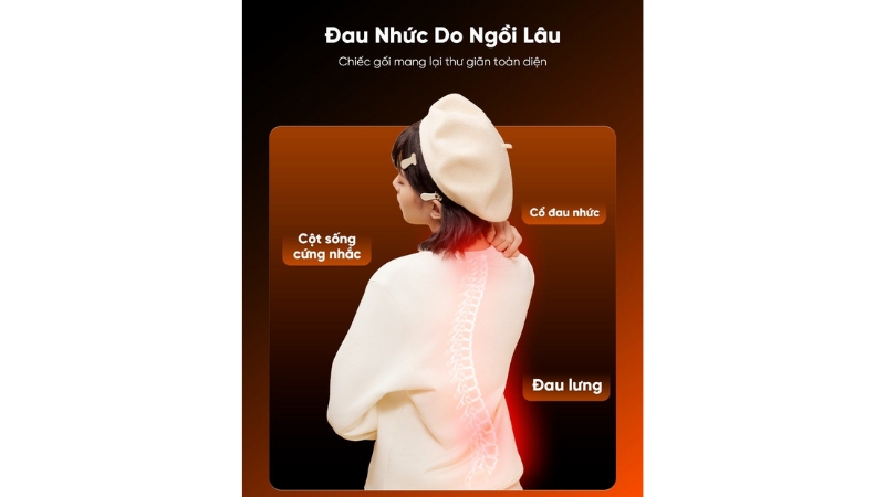 Gối massage cổ vai gáy và lưng Breo P2-BREOP2-GRY-25