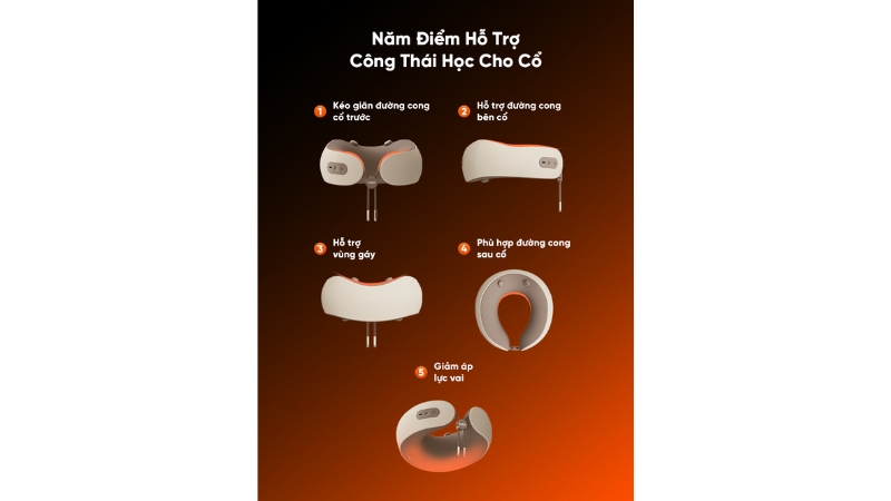 Gối massage cổ vai gáy Breo C1-BREOC1-WHBR-9