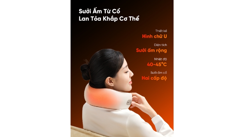 Gối massage cổ vai gáy Breo C1-BREOC1-WHBR-10