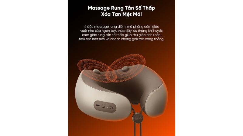 Gối massage cổ vai gáy Breo C1-BREOC1-WHBR-13