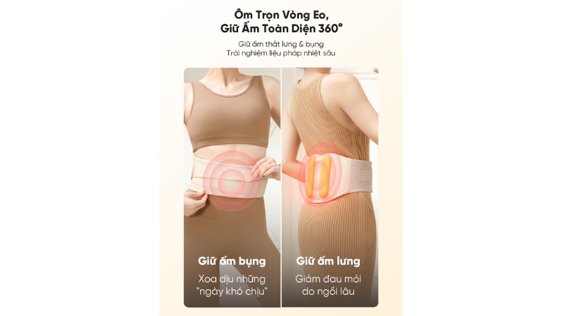 Đai massage chườm nóng bụng và thắt lưng Breo Y2-BREOY2-WHT-12