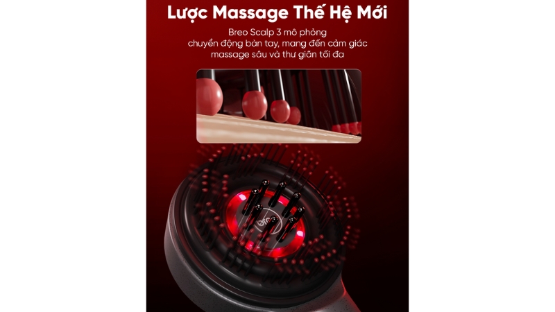 Lược điện massage da đầu Breo Scalp 3-BREOSCLAP3-RD-3