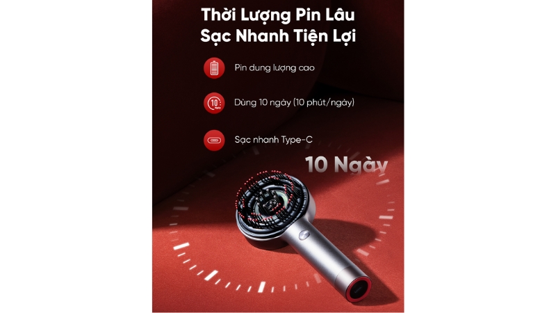 Lược điện massage da đầu Breo Scalp 3-BREOSCLAP3-RD-6