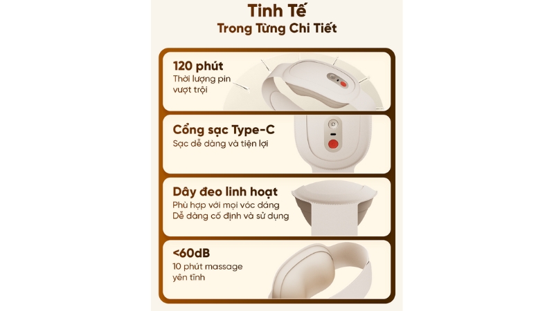 Máy massage lưng Breo P3-BREOP3-WHT-10