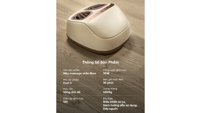 Máy massage chân Breo Foot 3-BREOFOOT3-CRWH-11