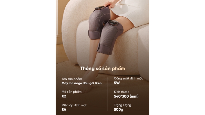 Máy massage đầu gối Breo X2-BREOX2-GRY-3