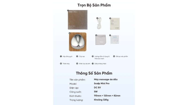 Máy massage da đầu Breo Scalp mini pro-BREOS2MPRO-GRY-14