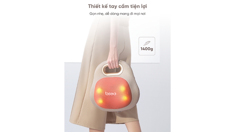 Gối massage Breo Back Lite-BREOBACKLITE-GRY-9