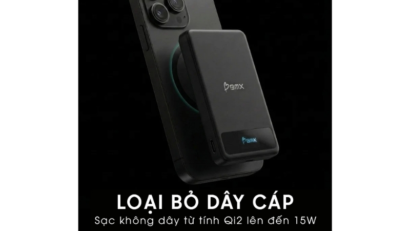 Pin sạc dự phòng thể rắn BMX SolidSafe 10.000mAh Qi2 Magsafe-B939-10-SI-2