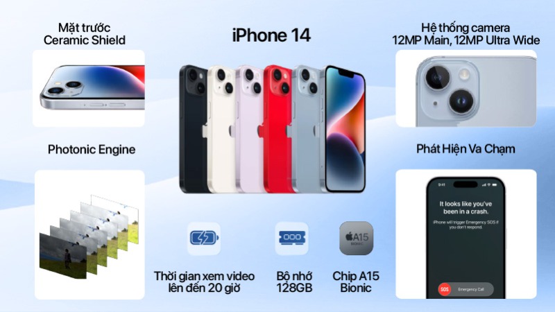 iPhone 14 128GB - Chính hãng VN A-MPUF3VN A-2