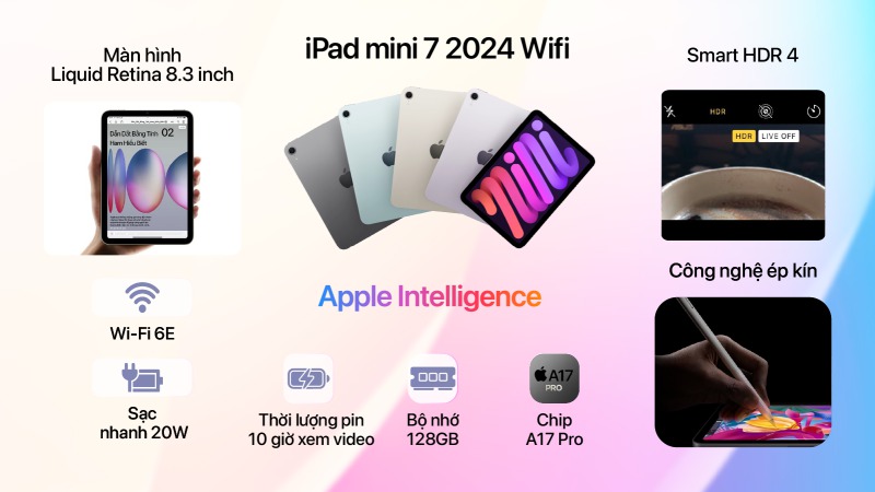 iPad mini 7 2024 Wifi 128GB - Chính hãng VN-MXN93ZA A-2
