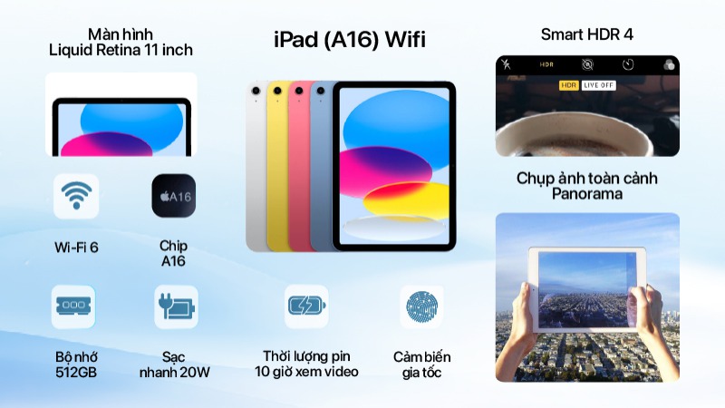 iPad (A16) Wifi 512GB - Chính hãng VN-MD5A4ZA A-2